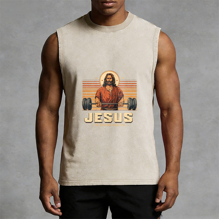 Christianartworkshop Jesus Deadlifter Glaubensbekenntnis Unisex-Tanktop - image 7