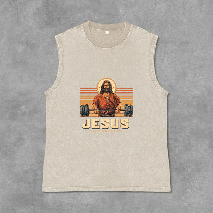 Christianartworkshop Jesus Deadlifter Glaubensbekenntnis Unisex-Tanktop - Beige - 2XL - image 6