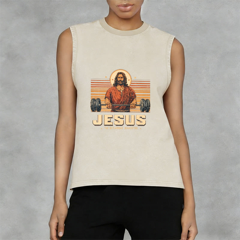 Christianartworkshop Jesus Deadlifter Glaubensbekenntnis Unisex-Tanktop - image 8