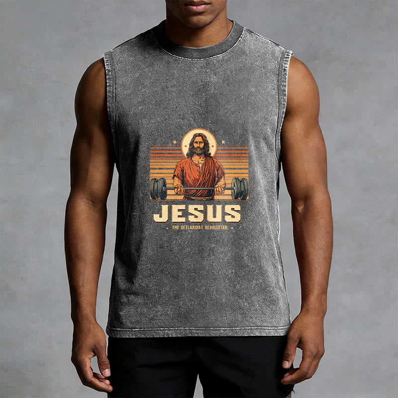 Christianartworkshop Jesus Deadlifter Glaubensbekenntnis Unisex-Tanktop - image 14