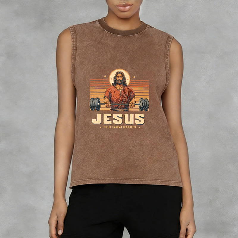 Christianartworkshop Jesus Deadlifter Glaubensbekenntnis Unisex-Tanktop - image 2