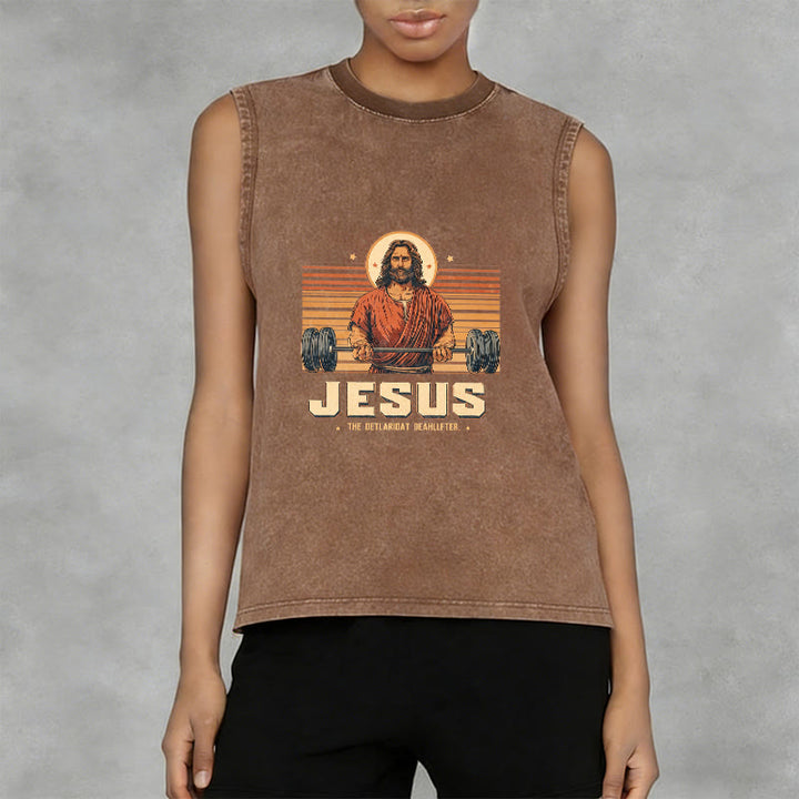Christianartworkshop Jesus Deadlifter Glaubensbekenntnis Unisex-Tanktop - image 2