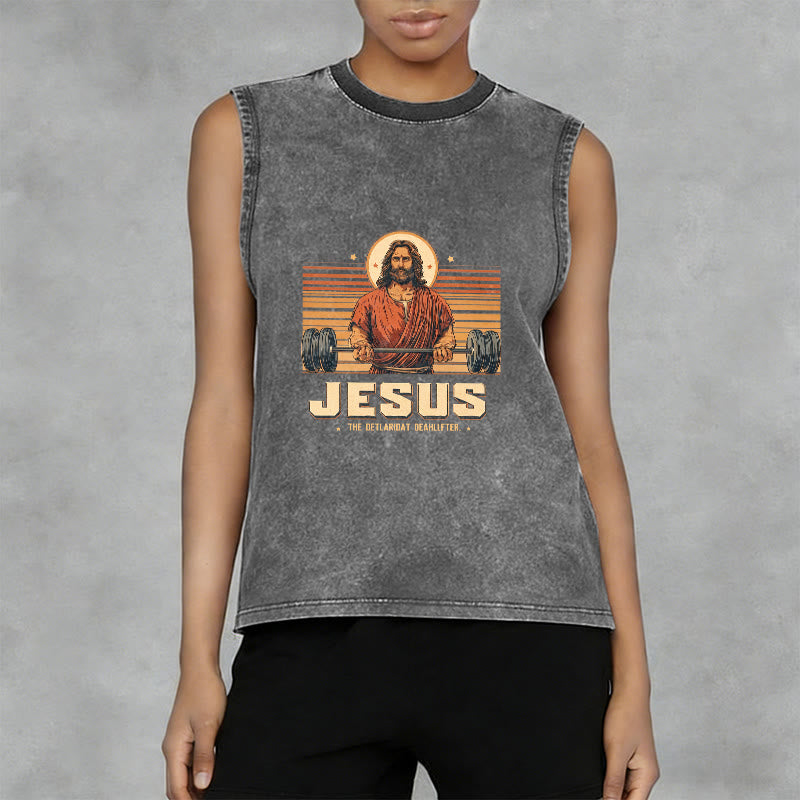 Christianartworkshop Jesus Deadlifter Glaubensbekenntnis Unisex-Tanktop - image 13