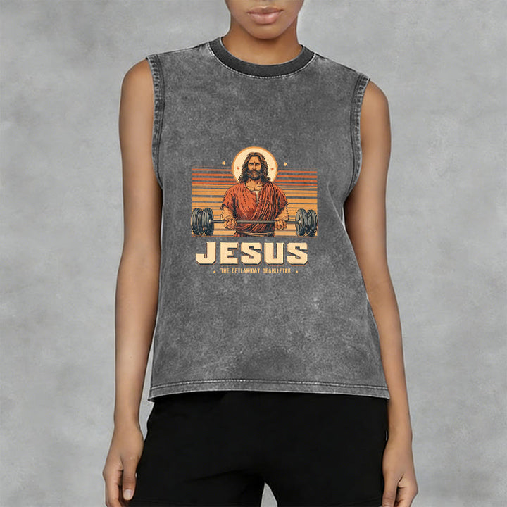 Christianartworkshop Jesus Deadlifter Glaubensbekenntnis Unisex-Tanktop - image 13