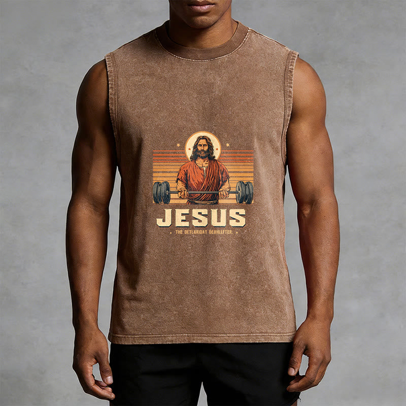 Christianartworkshop Jesus Deadlifter Glaubensbekenntnis Unisex-Tanktop - image 1