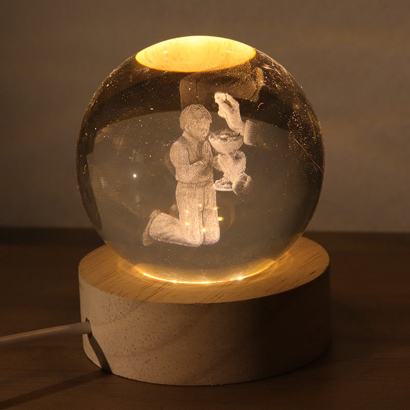 Christianartworkshop Leuchtende, heilige Bildsprache Kristallkugel: Symbol des göttlichen Lichts und der Gnade - H - 8 cm Kugel - image 7