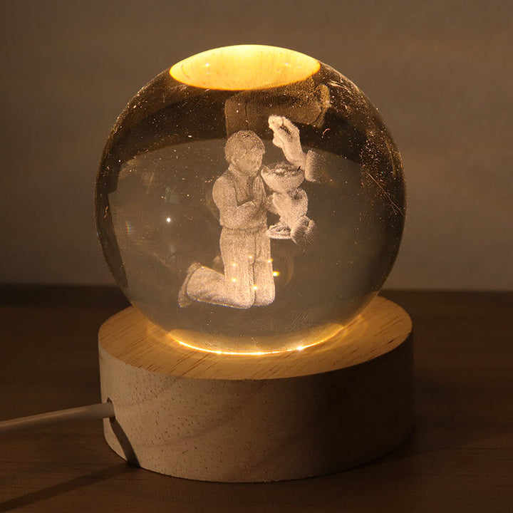 Christianartworkshop Leuchtende, heilige Bildsprache Kristallkugel: Symbol des göttlichen Lichts und der Gnade - H - 8 cm Kugel - image 7