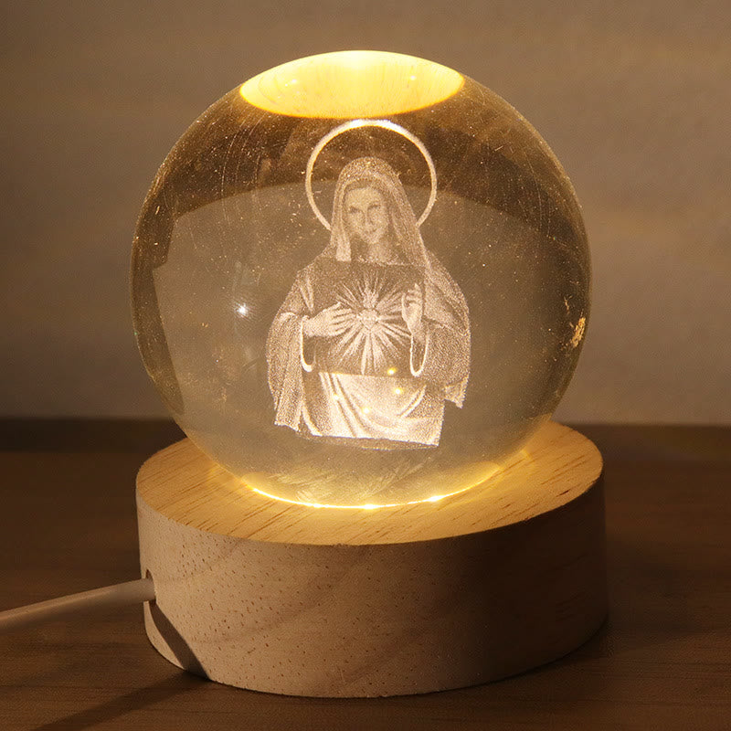 Christianartworkshop Leuchtende, heilige Bildsprache Kristallkugel: Symbol des göttlichen Lichts und der Gnade - ICH - 8 cm Kugel - image 8