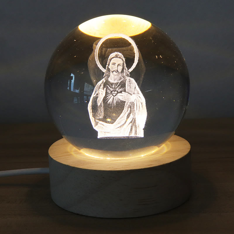 Christianartworkshop Leuchtende, heilige Bildsprache Kristallkugel: Symbol des göttlichen Lichts und der Gnade - J - 8 cm Kugel - image 9