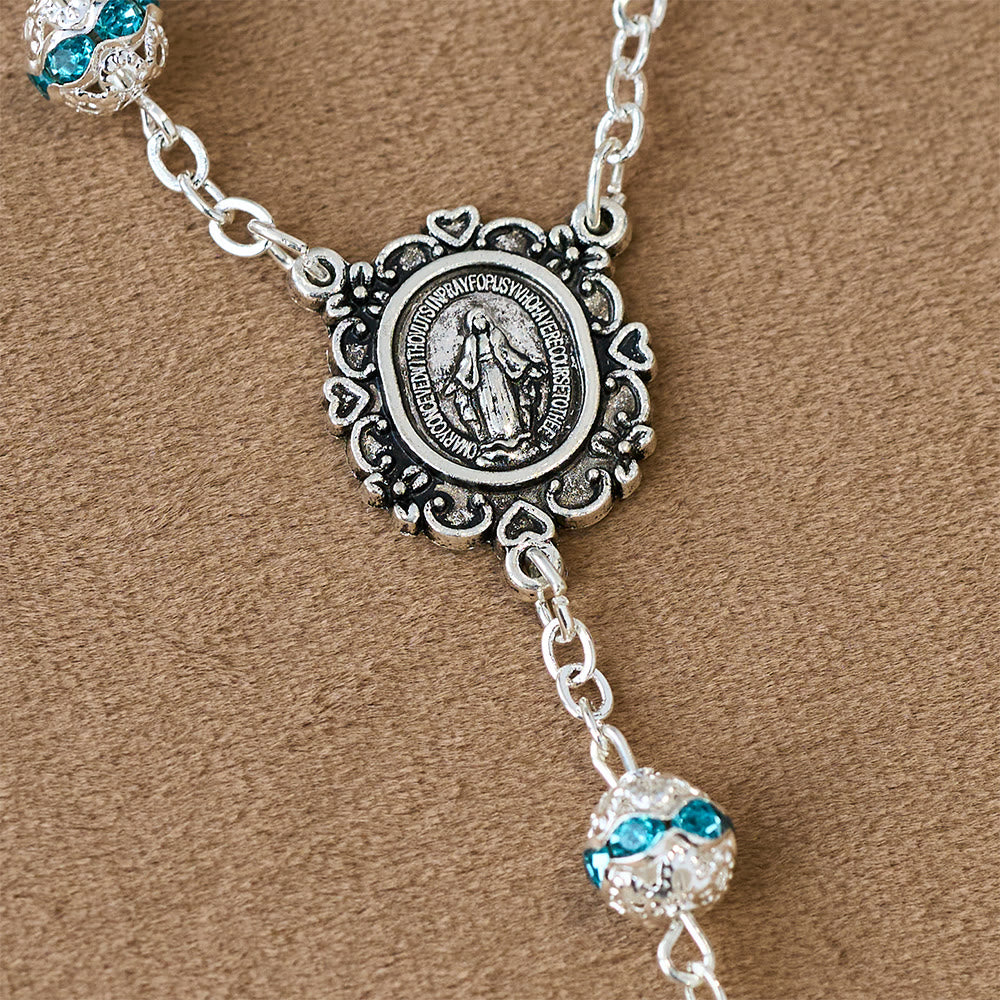Funkelnder Rosenkranz mit Marienmedaille von Christianartworkshop : Symbol des Glaubens und der Gnade - image 5