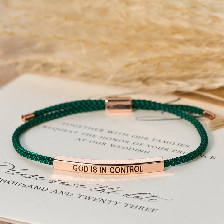 Christianartworkshop Armband „Gott hat die Kontrolle“: Ein Symbol des Vertrauens und des Hochzeitssegens - Roségold + Grün - image 22