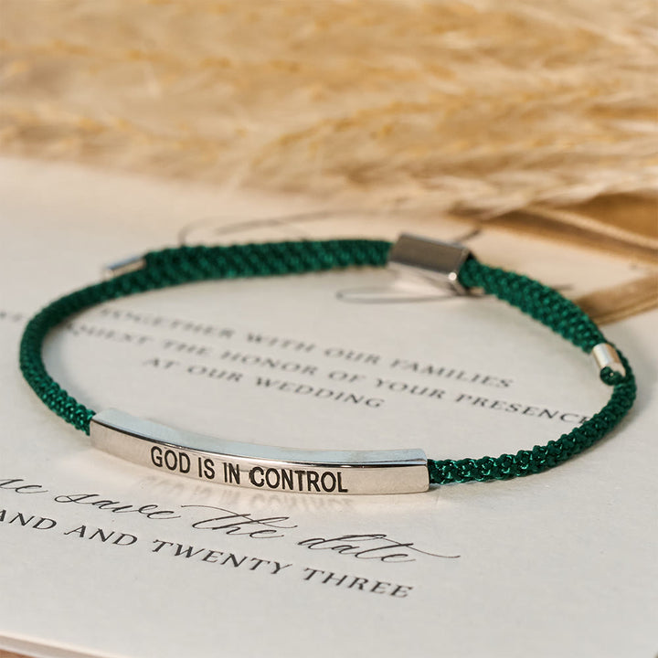 Christianartworkshop „Gott hat die Kontrolle“ – Armband: Ein Symbol des Vertrauens und des Hochzeitssegens - Silber + Grün - image 6