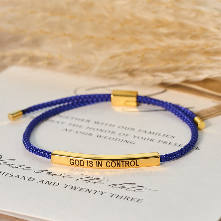 Christianartworkshop „Gott hat die Kontrolle“ – Armband: Ein Symbol des Vertrauens und des Hochzeitssegens - Gold + Blau - image 10