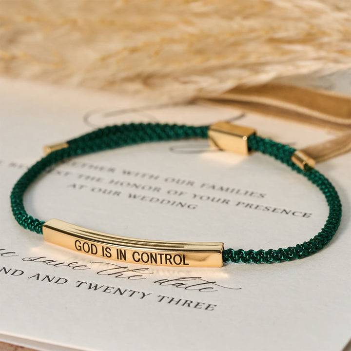 Christianartworkshop „Gott hat die Kontrolle“ – Armband: Ein Symbol des Vertrauens und des Hochzeitssegens - Gold + Grün - image 14