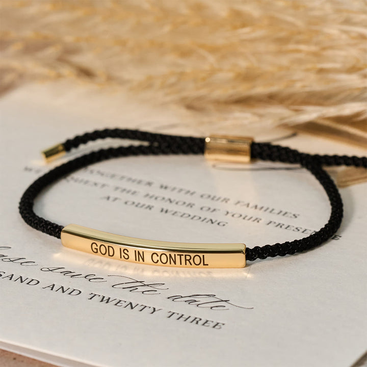 Christianartworkshop „Gott hat die Kontrolle“ – Armband: Ein Symbol des Vertrauens und des Hochzeitssegens - Gold + Schwarz - image 8