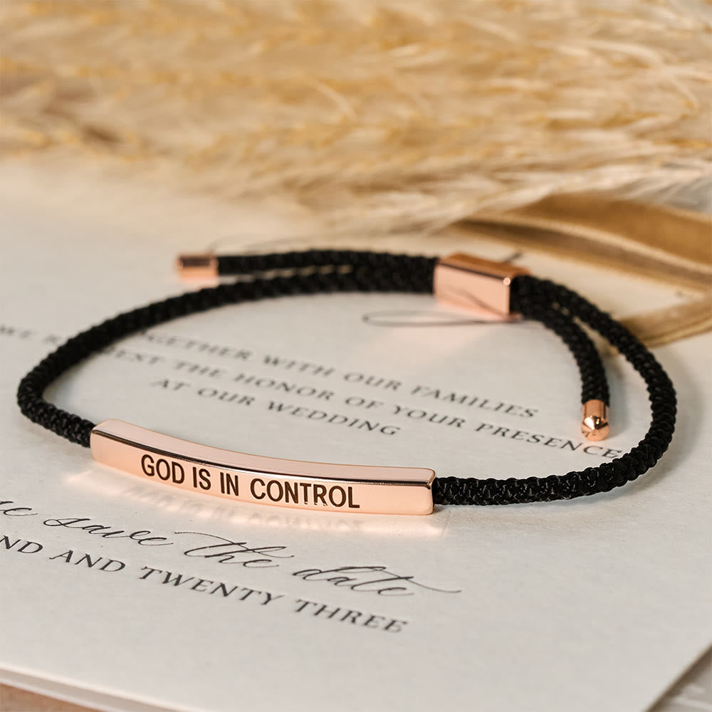 Christianartworkshop „Gott hat die Kontrolle“ – Armband: Ein Symbol des Vertrauens und des Hochzeitssegens - Roségold + Schwarz - image 16