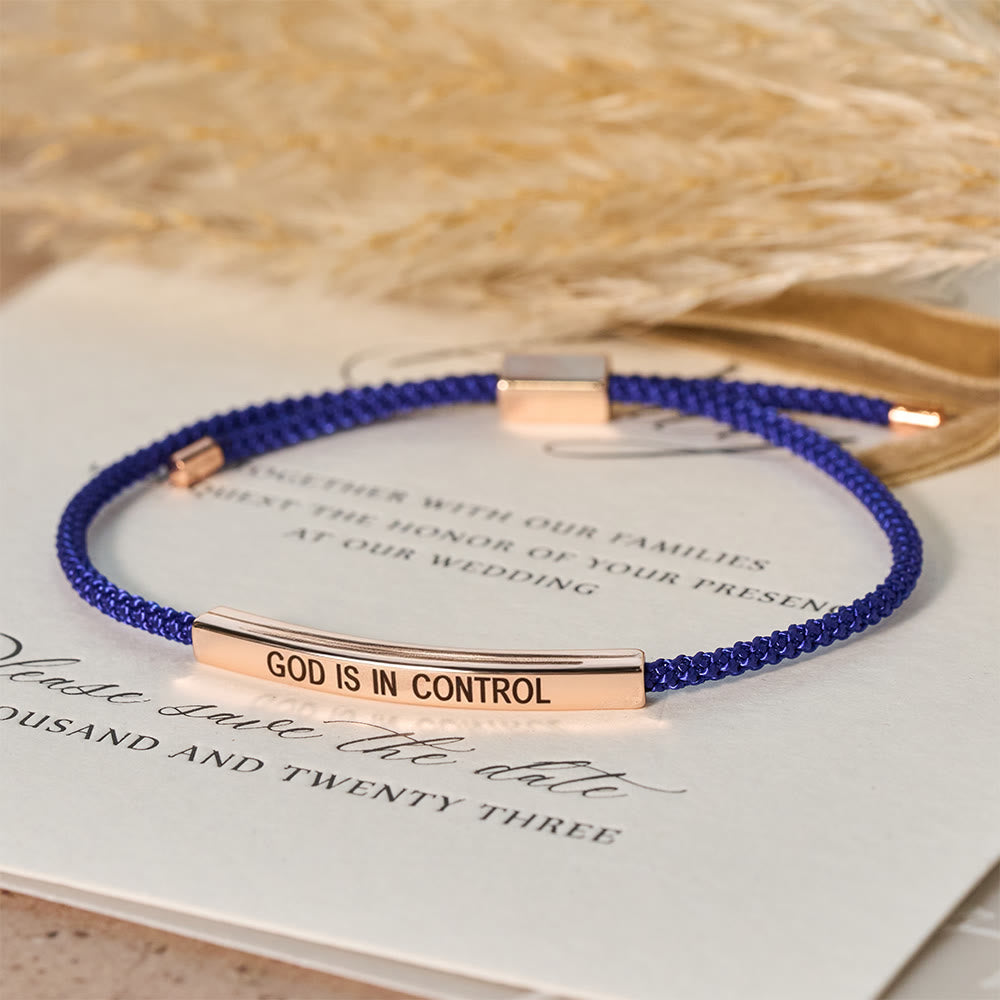 Christianartworkshop „Gott hat die Kontrolle“ – Armband: Ein Symbol des Vertrauens und des Hochzeitssegens - Roségold + Blau - image 18