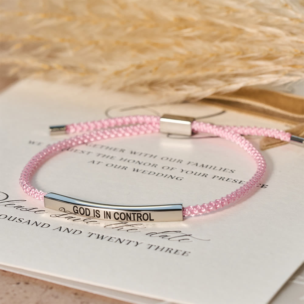 Christianartworkshop „Gott hat die Kontrolle“ – Armband: Ein Symbol des Vertrauens und des Hochzeitssegens - Silber + Rosa - image 4