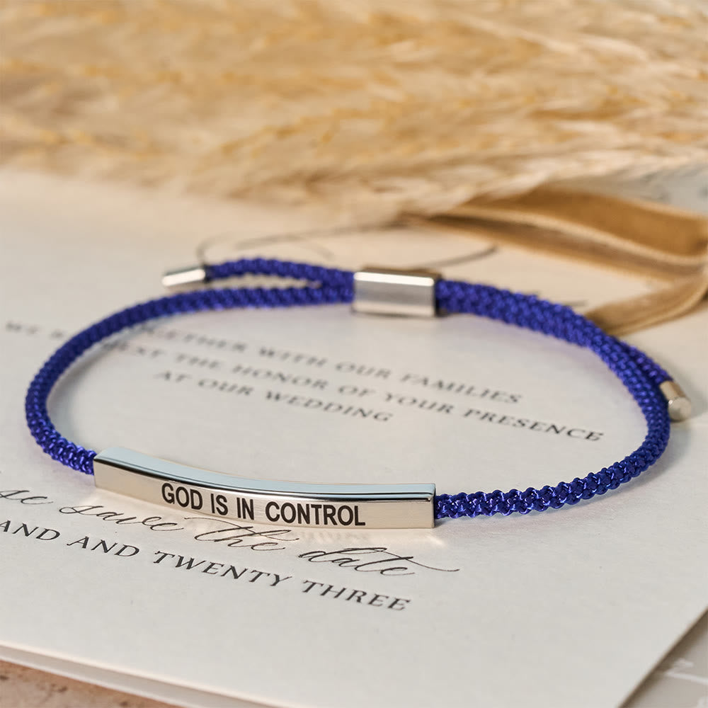 Christianartworkshop „Gott hat die Kontrolle“ – Armband: Ein Symbol des Vertrauens und des Hochzeitssegens - Silber + Blau - image 2