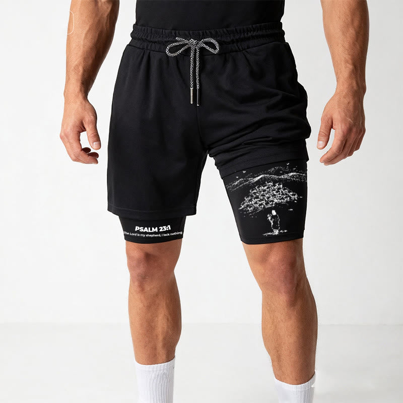 Christianartworkshop Psalm 23 Treuer Hirte Bedruckte Shorts - image 10