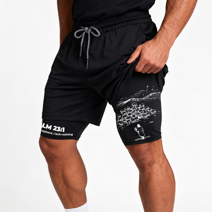 Christianartworkshop Psalm 23 Treuer Hirte Bedruckte Shorts - image 12