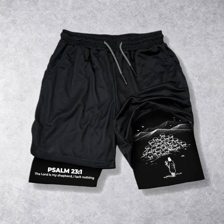 Christianartworkshop Psalm 23 Treuer Hirte Bedruckte Shorts - image 13