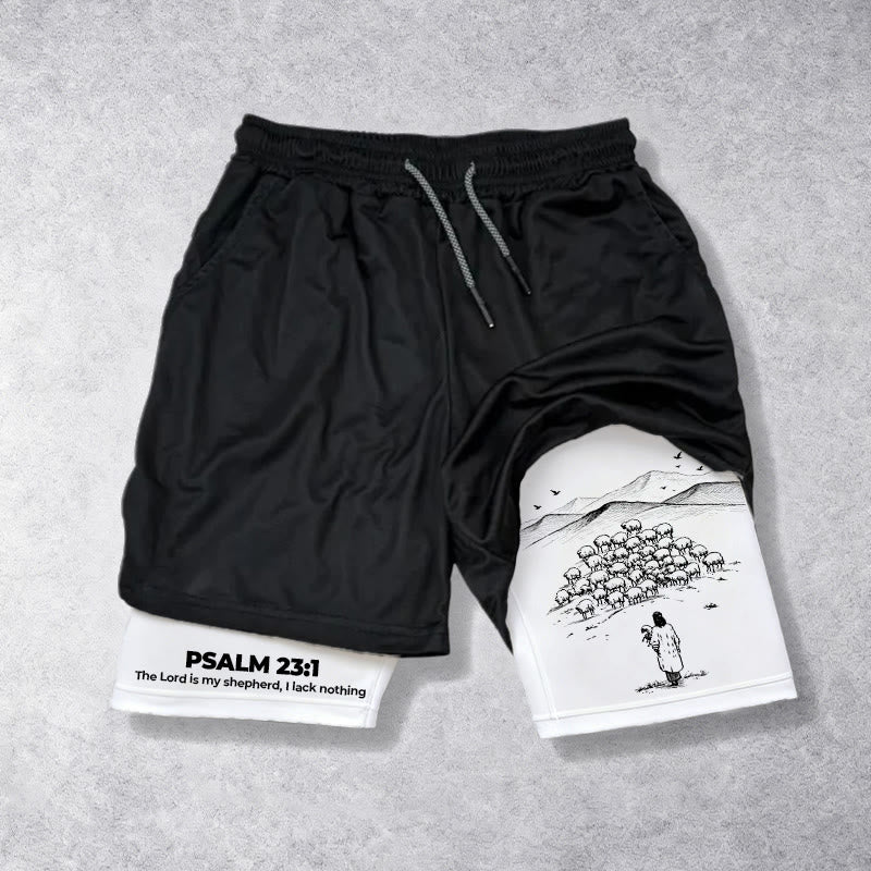 Christianartworkshop Psalm 23 Treuer Hirte Bedruckte Shorts - image 4