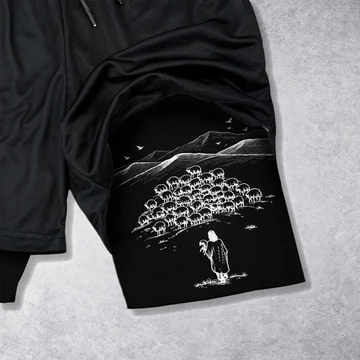 Christianartworkshop Psalm 23 Treuer Hirte Bedruckte Shorts - image 14