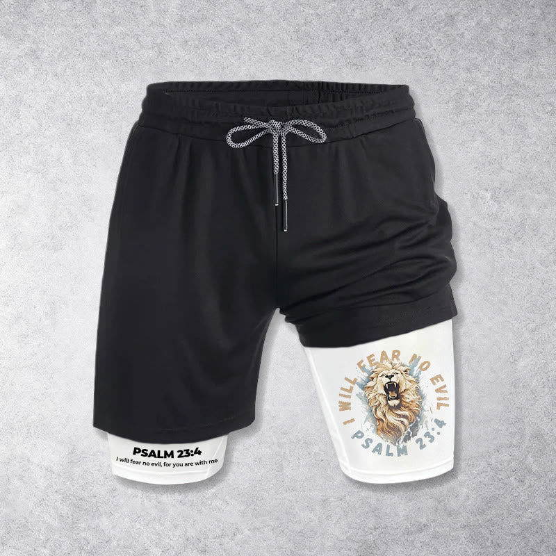 Christianartworkshop Psalm 23 Ich fürchte kein Übel Bedruckte Shorts - Weiß - 3XL - image 0
