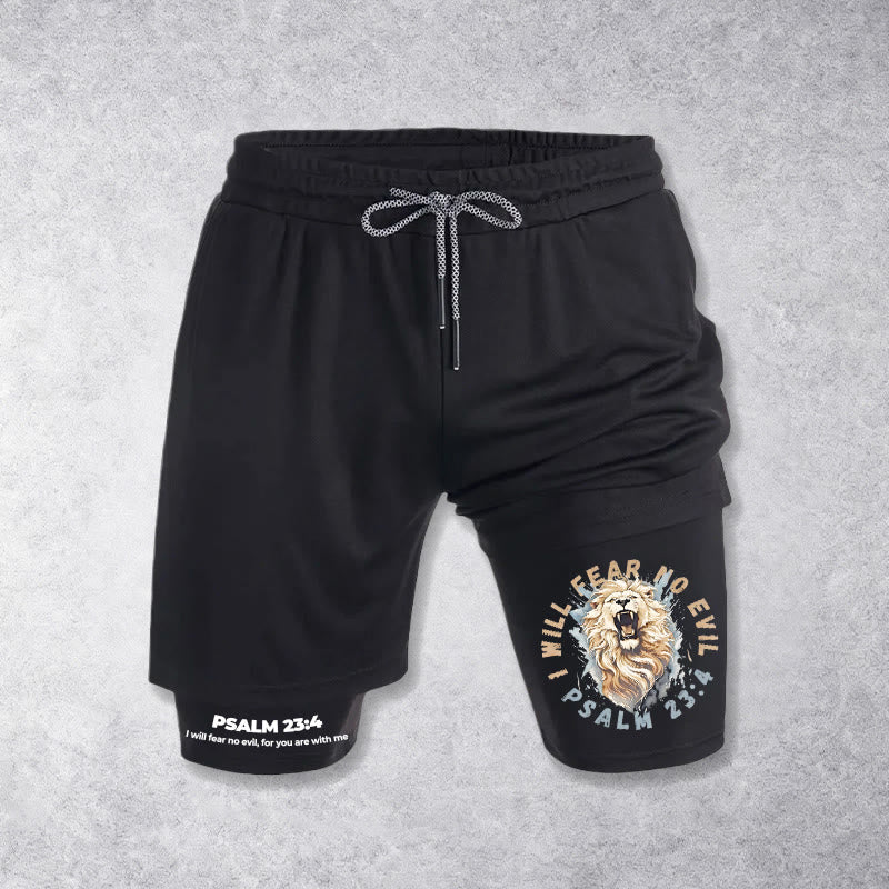 Christianartworkshop Psalm 23 Ich fürchte kein Übel Bedruckte Shorts - Schwarz - 3XL - image 9
