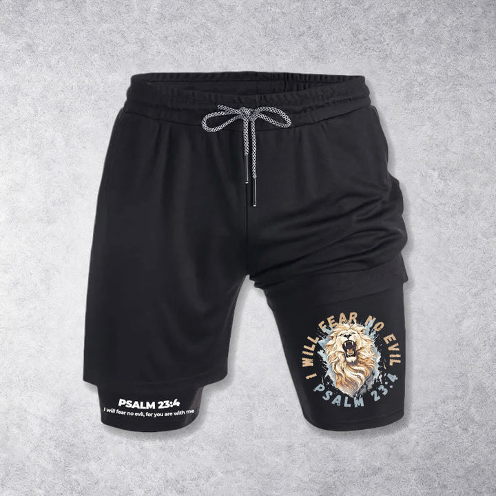 Christianartworkshop Psalm 23 Ich fürchte kein Übel Bedruckte Shorts - Schwarz - 3XL - image 9