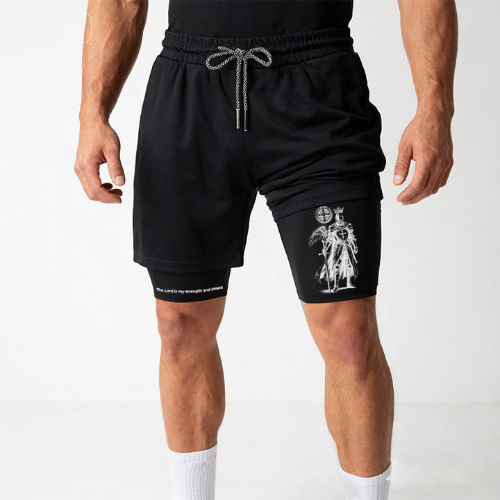 Christianartworkshop Der Herr ist meine Stärke und Schildritter Performance Shorts - image 11