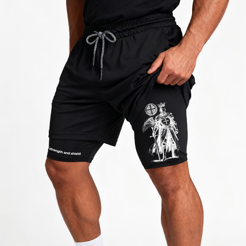 Christianartworkshop Der Herr ist meine Stärke und Schildritter Performance Shorts - image 12