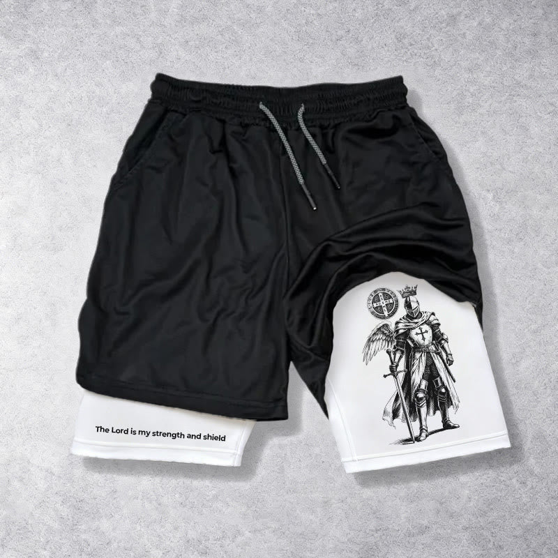 Christianartworkshop Der Herr ist meine Stärke und Schildritter Performance Shorts - image 4