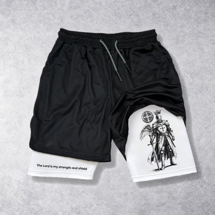 Christianartworkshop Der Herr ist meine Stärke und Schildritter Performance Shorts - image 4