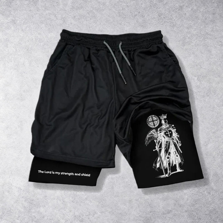 Christianartworkshop Der Herr ist meine Stärke und Schildritter Performance Shorts - image 13