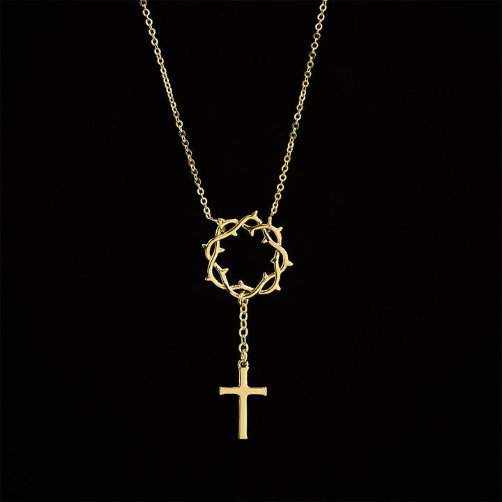 Christianartworkshop Dornenkronen-Kreuzkette: Ein Symbol für Christi Leiden und Erlösung - Golden - image 2