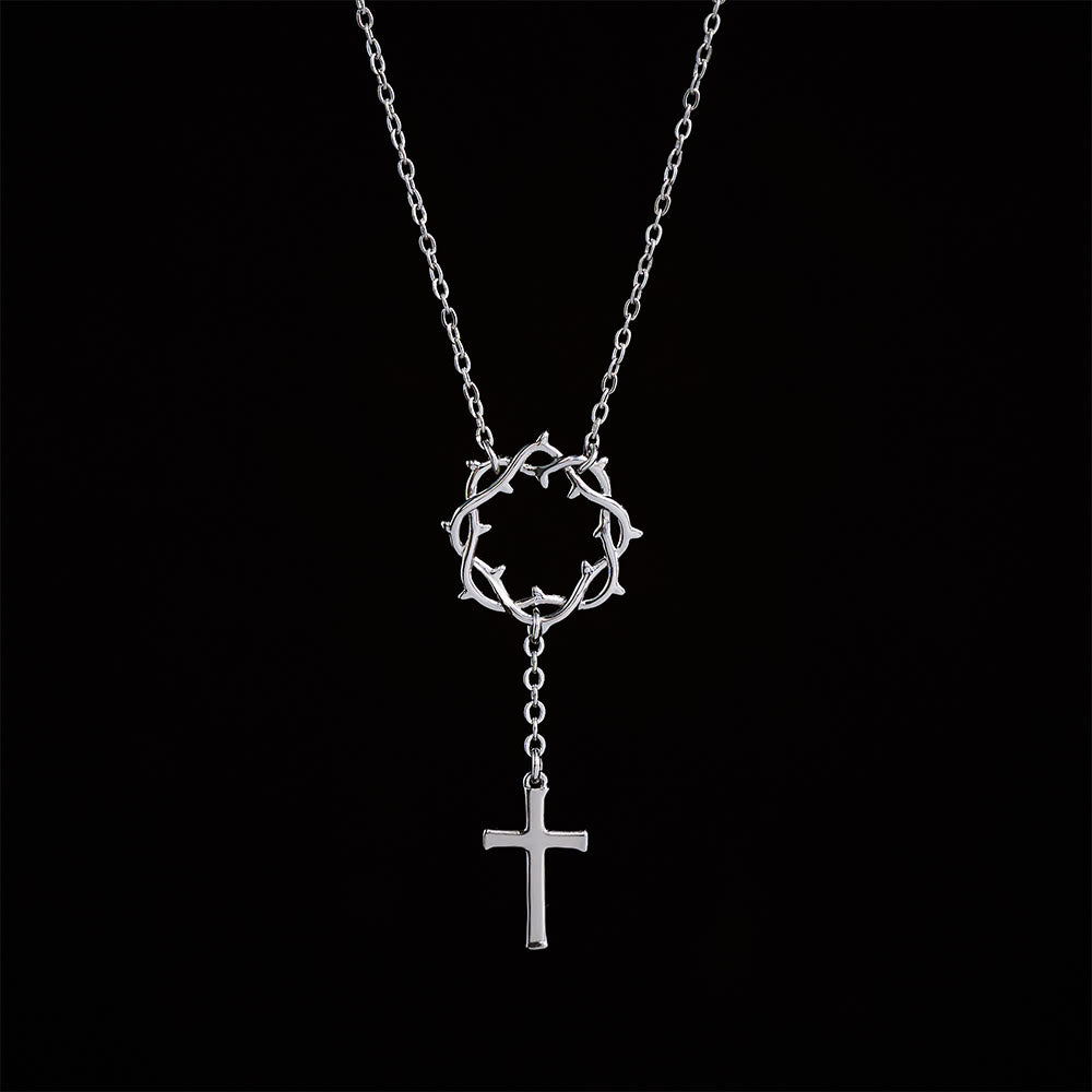 Christianartworkshop Dornenkronen-Kreuzkette: Ein Symbol für Christi Leiden und Erlösung - Silber - image 4