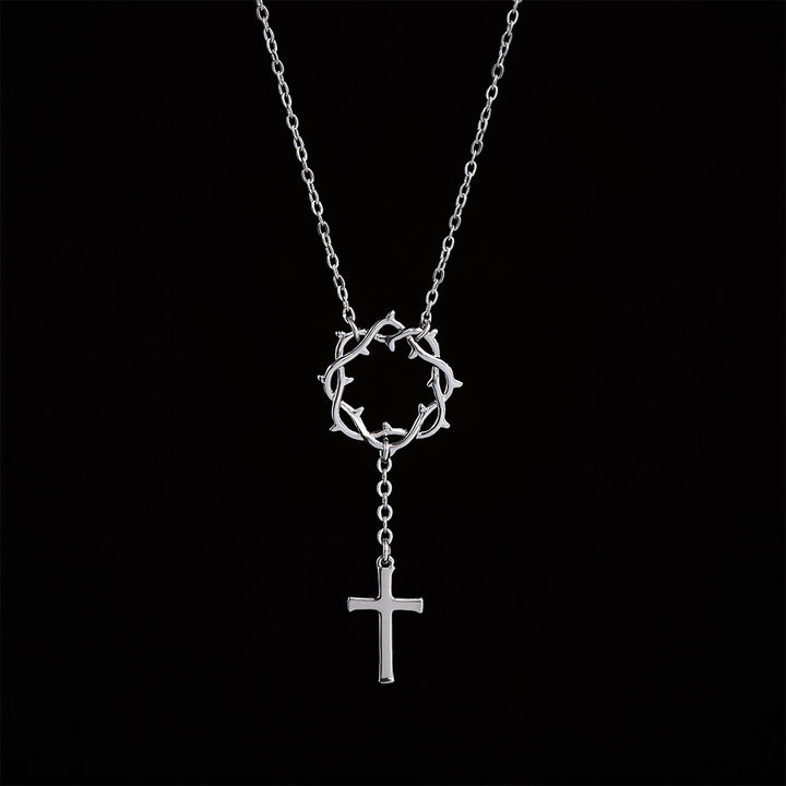 Christianartworkshop Dornenkronen-Kreuzkette: Ein Symbol für Christi Leiden und Erlösung - Silber - image 4