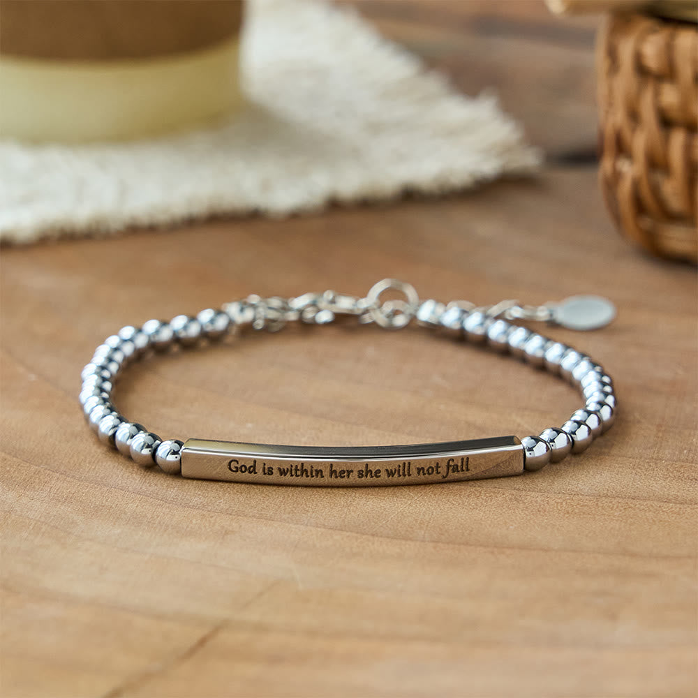 Christianartworkshop Armband mit gravierten Perlen „Stärke & Mut“: Ein Symbol göttlicher Stärke und göttlichen Mutes - image 2