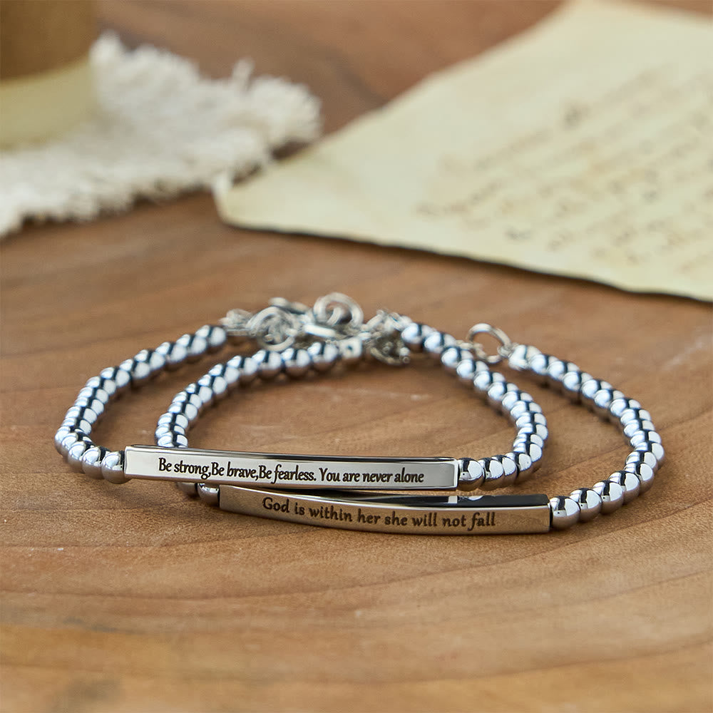 Christianartworkshop Armband mit gravierten Perlen „Stärke & Mut“: Ein Symbol göttlicher Stärke und göttlichen Mutes - image 1