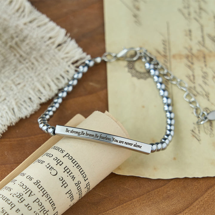 Christianartworkshop Armband mit gravierten Perlen „Stärke & Mut“: Ein Symbol göttlicher Stärke und göttlichen Mutes - image 4