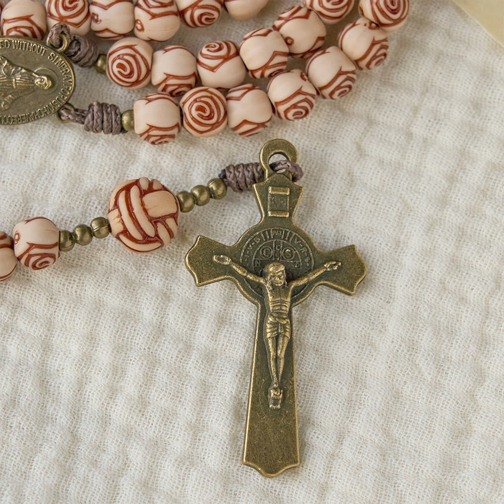 Christianartworkshop Rosenkranz mit Bronzekreuz: Marienmedaille zur Andacht - image 6