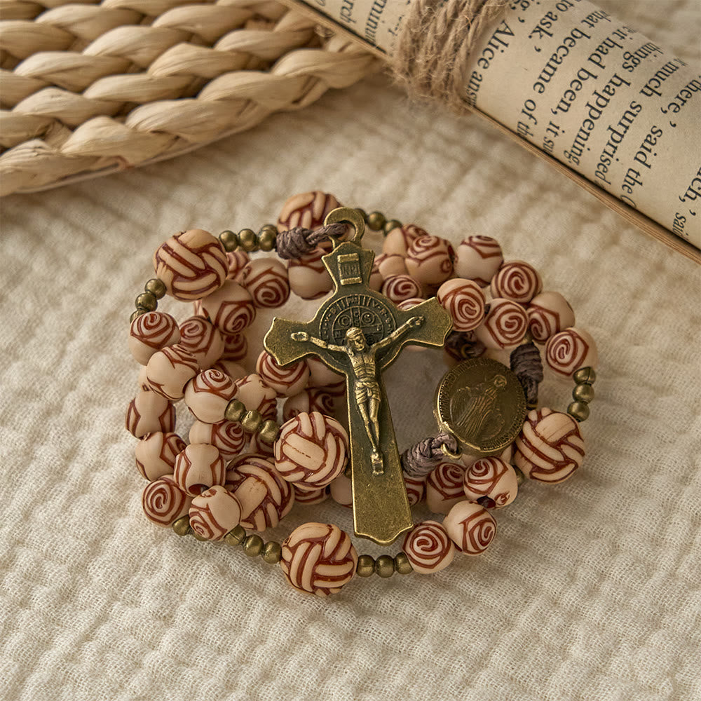 Christianartworkshop Rosenkranz mit Bronzekreuz: Marienmedaille zur Andacht - image 3