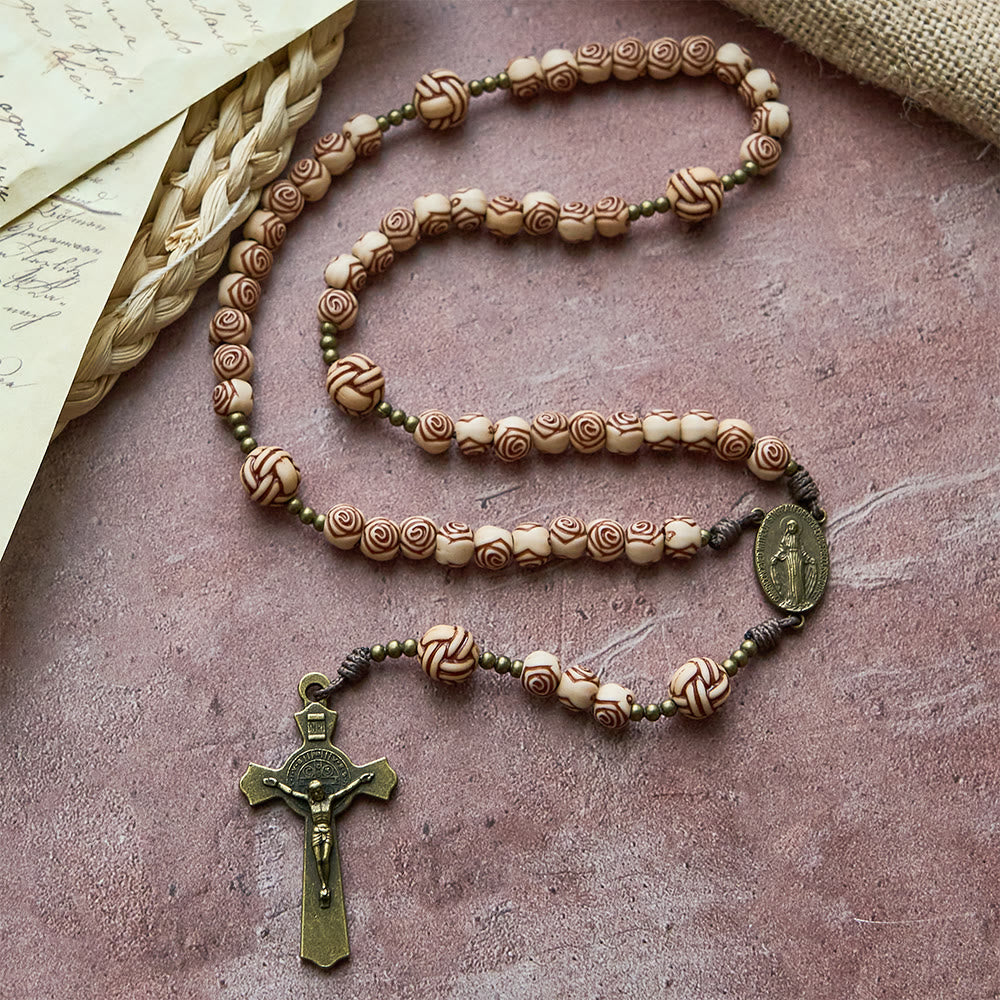 Christianartworkshop Rosenkranz mit Bronzekreuz: Marienmedaille zur Andacht - Rosenkranz - image 0