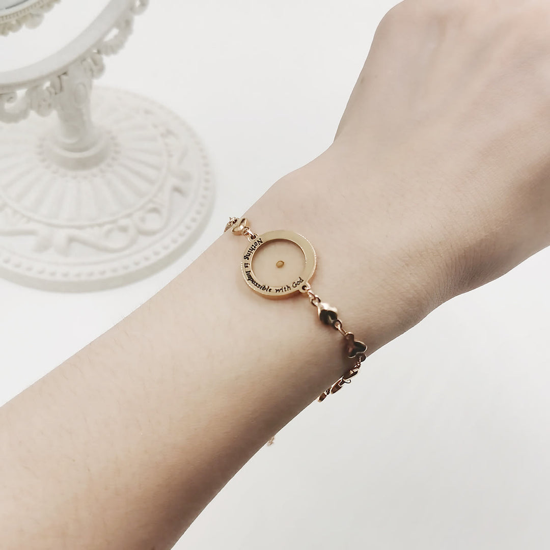 Christianartworkshop Matthäus 17,20 & Lukas 1,37 mit Senfkorn-Armband: Herzglieder mit Zirkon-Punkt-Detail - image 7