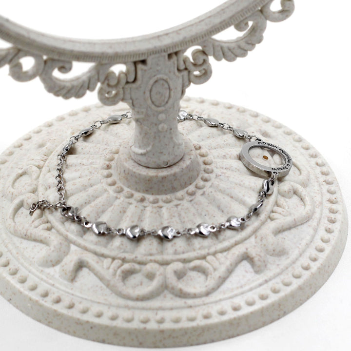 Christianartworkshop Matthäus 17,20 & Lukas 1,37 mit Senfkorn-Armband: Herzglieder mit Zirkon-Punkt-Detail - image 20