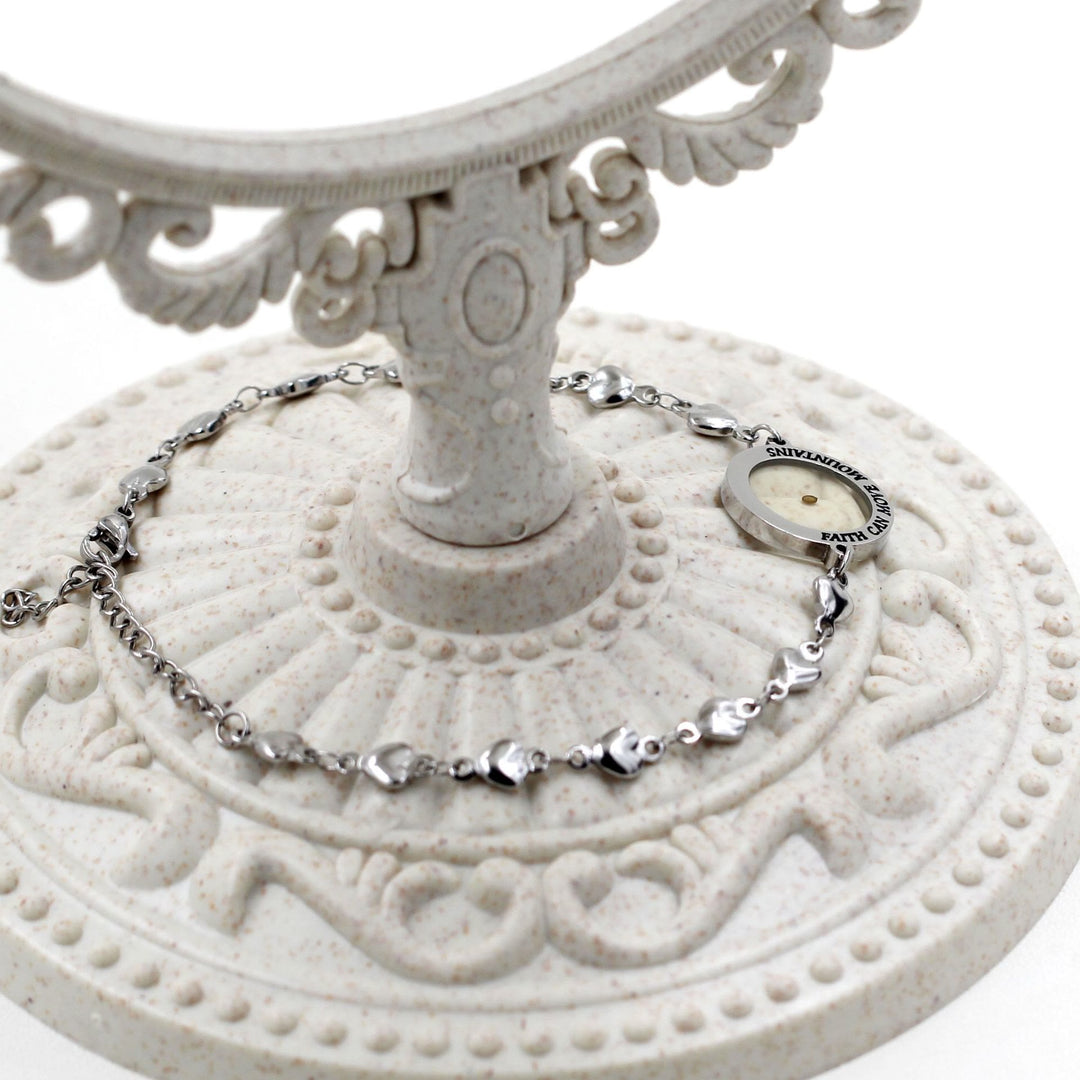 Christianartworkshop Matthäus 17,20 & Lukas 1,37 mit Senfkorn-Armband: Herzglieder mit Zirkon-Punkt-Detail - image 15