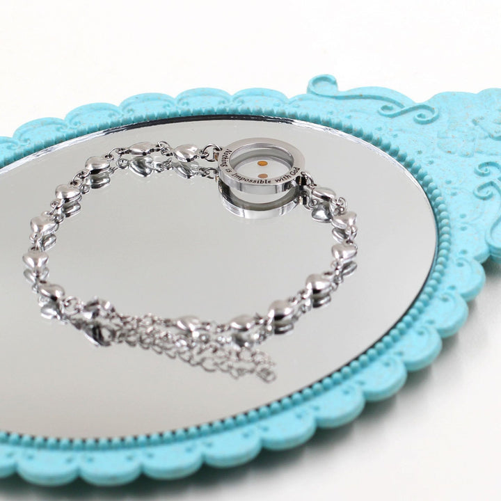 Christianartworkshop Matthäus 17,20 & Lukas 1,37 mit Senfkorn-Armband: Herzglieder mit Zirkon-Punkt-Detail - image 19