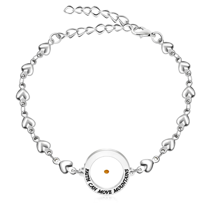 Christianartworkshop Matthäus 17,20 & Lukas 1,37 mit Senfkorn-Armband: Herzglieder mit Zirkon-Punkt-Detail - Silber - Matthäus 17,20 - image 11